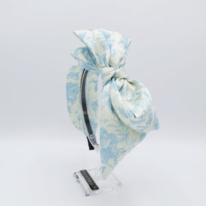 veryshine.com Headband Sky blue bow headband, floral headband, Spring hair accessory for women