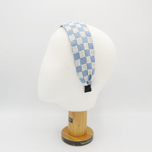 veryshine.com Headband sky blue embroidered pattern flat headband for women