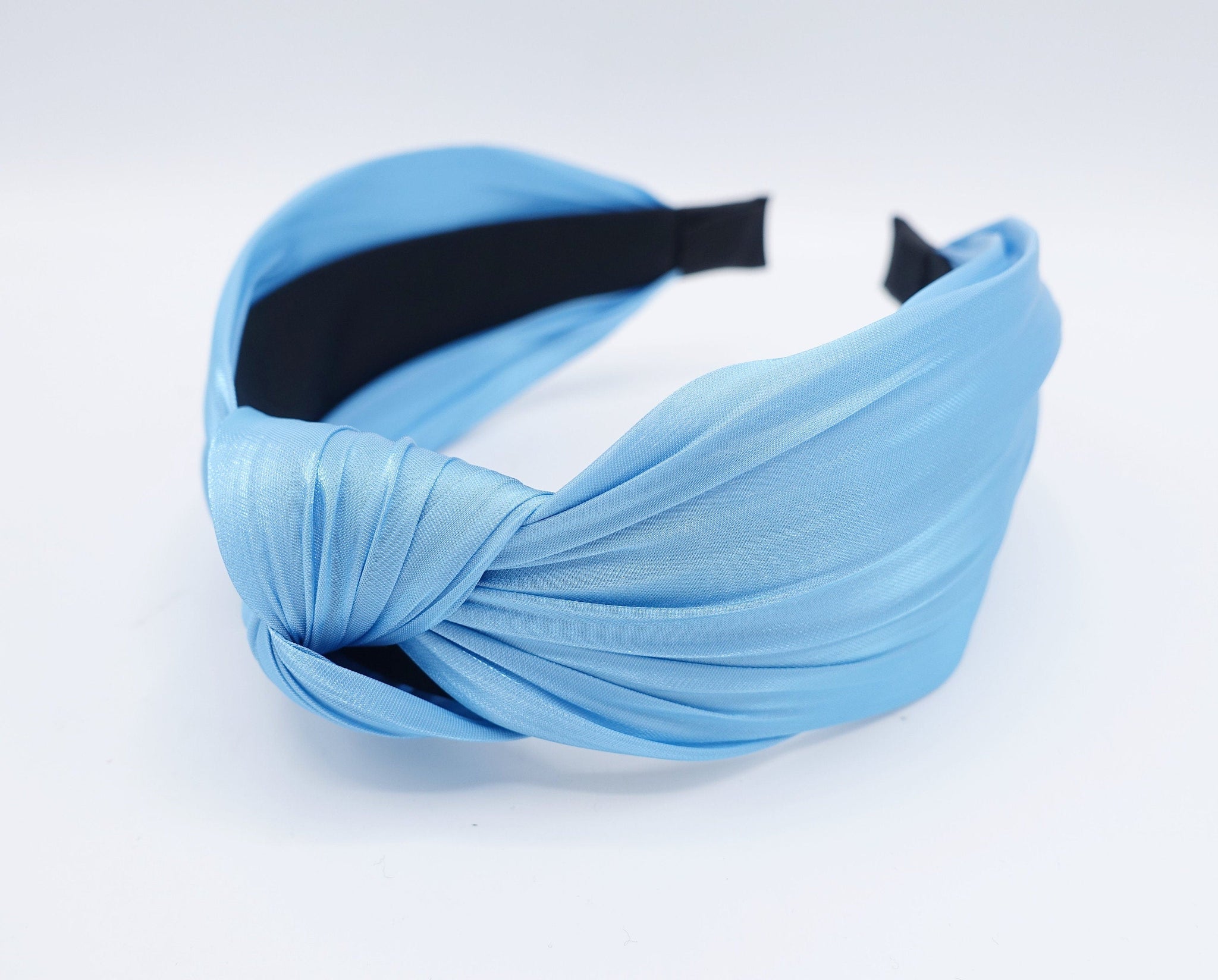 veryshine.com Headband Sky blue organdy top knot headband solid color hairband hair accessory for women