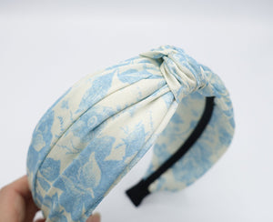 veryshine.com Headband Sky blue satin headband, floral knot headband, top knot headband for women