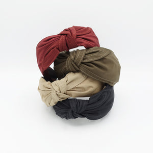 veryshine.com Headband stitched top knot headband casual hairband Fall hair accessory for women