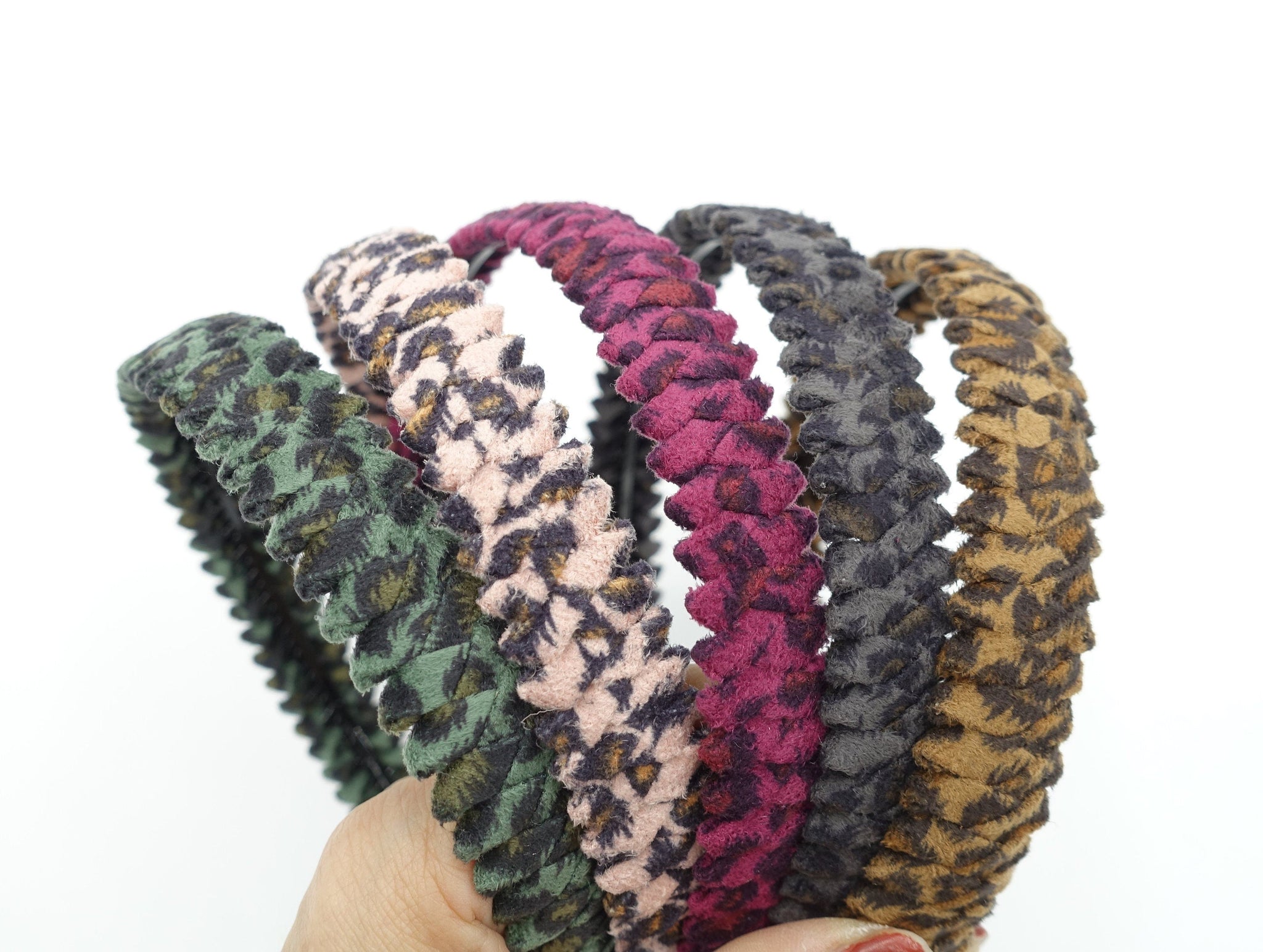 veryshine.com Headband Suede leopard print headband saw pattern wrap hairband women hair accessory