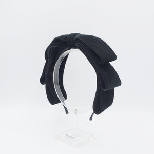 veryshine.com Headband Triple black velvet loop bow headband thin hairband women hair accessory