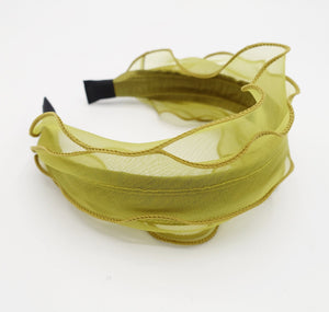 veryshine.com Headband triple lettuce hem headband organdy hairband mesh hair accessory for women