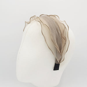 veryshine.com Headband triple lettuce hem headband organdy hairband mesh hair accessory for women