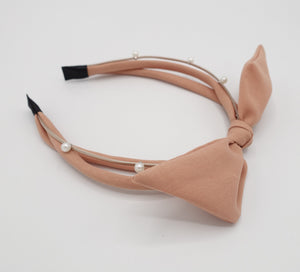veryshine.com Headband triple strand headband pearl bow knot hairband for women