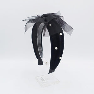 veryshine.com Headband Tulle bow black vevlet headband collection bow ruched padded velvet hairband
