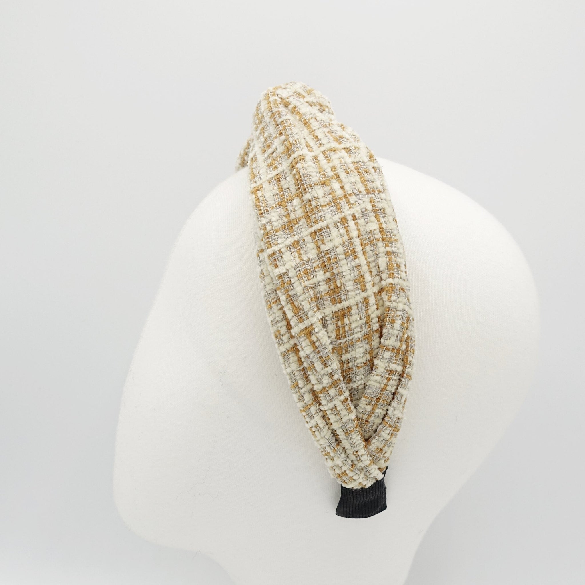 veryshine.com Headband tweed cross headband  frayed pattern Fall Winter hairband women hair accessory