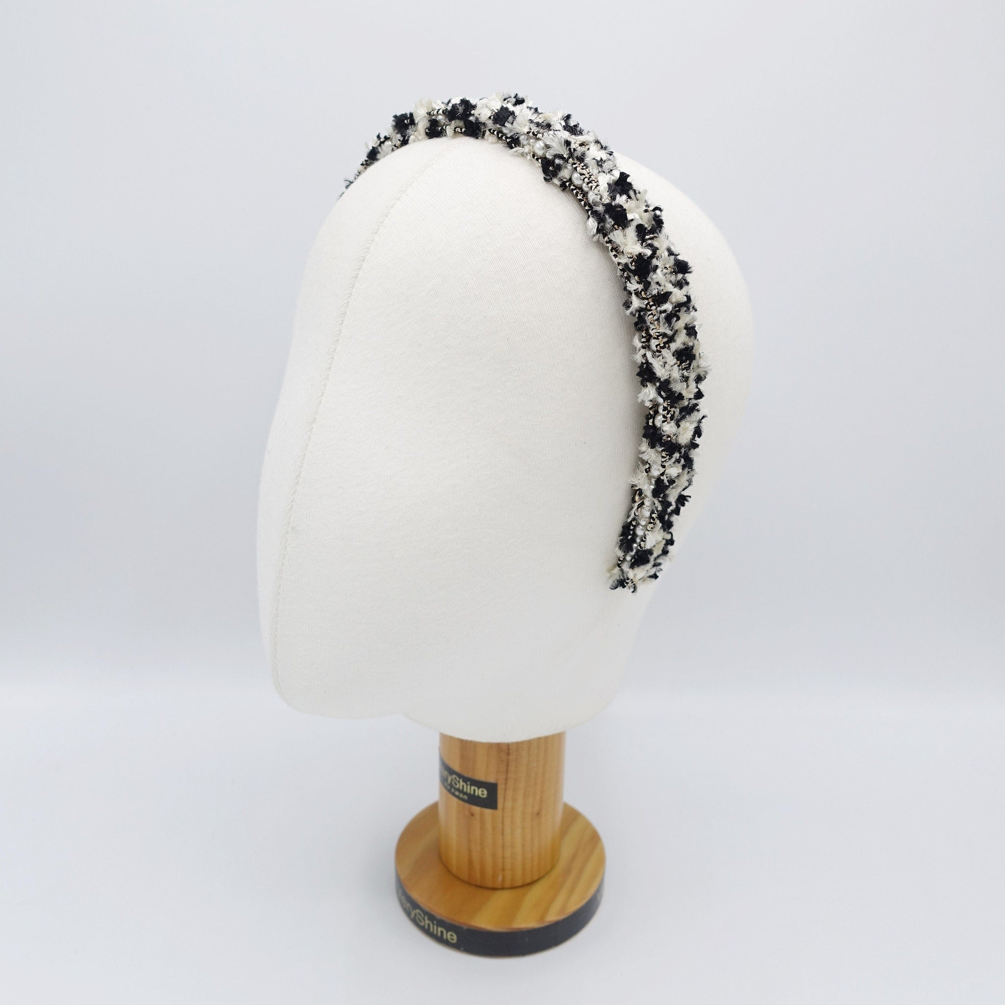 veryshine.com Headband tweed pearl headband, tweed headband, fashion headband for women