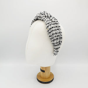 veryshine.com Headband tweed top knot headband thick  adult hairband women hair accessories