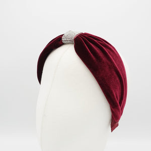 veryshine.com Headband velvet front pleated rhinestone headband women headband hair accessories