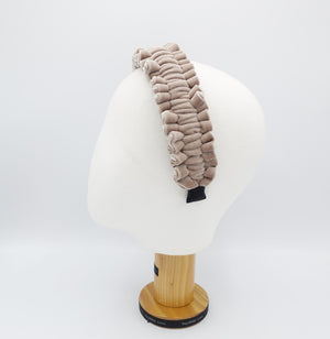 veryshine.com Headband velvet pleats ruffle wave headband