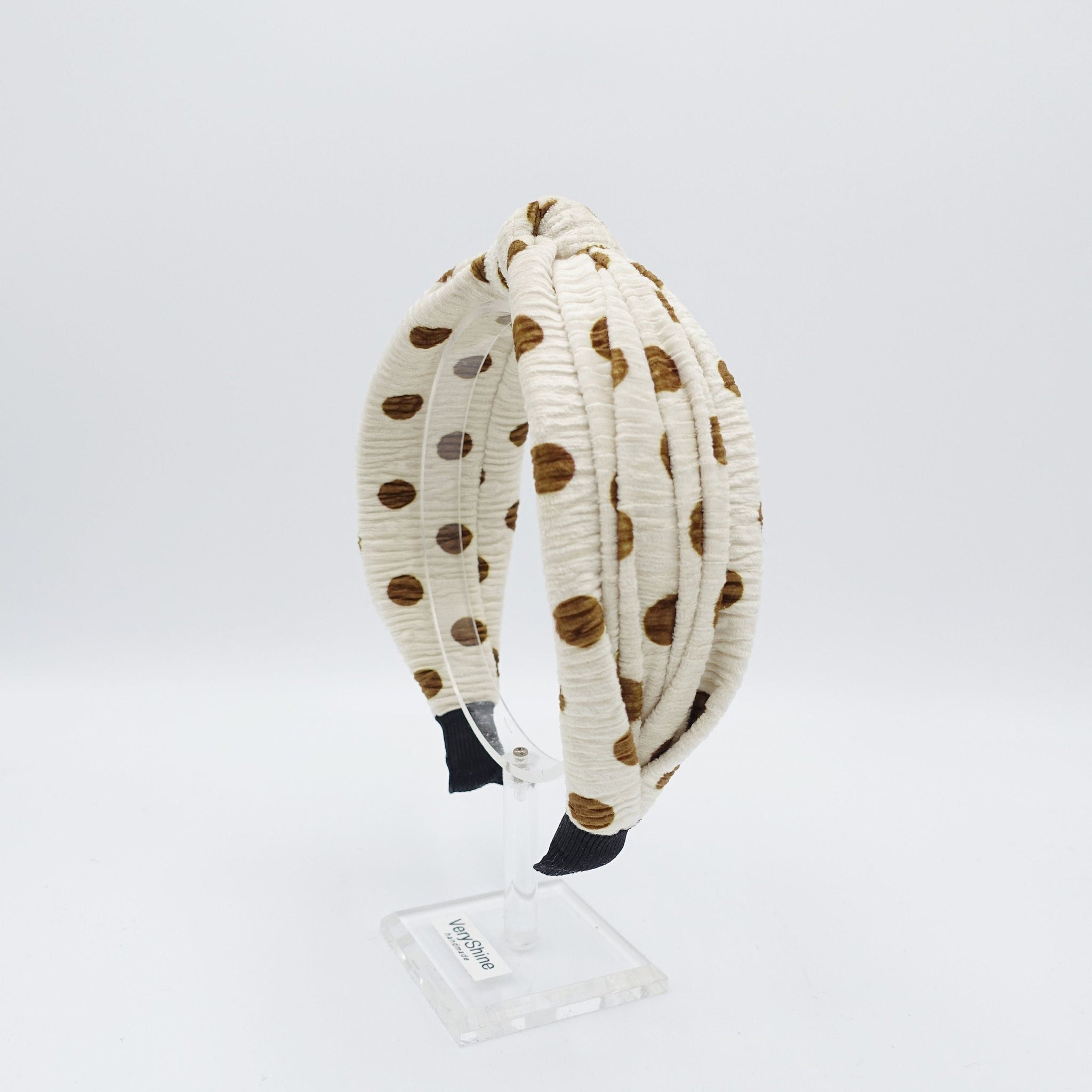 veryshine.com Headband velvet polka dot top knot headband woman hair accessory