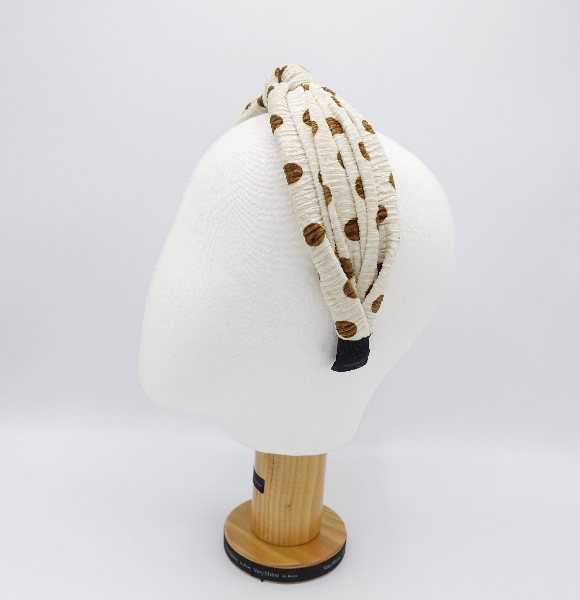 veryshine.com Headband velvet polka dot top knot headband woman hair accessory