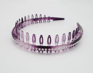 veryshine.com Headband Violet rhinestone headband tooth comb hairband for women