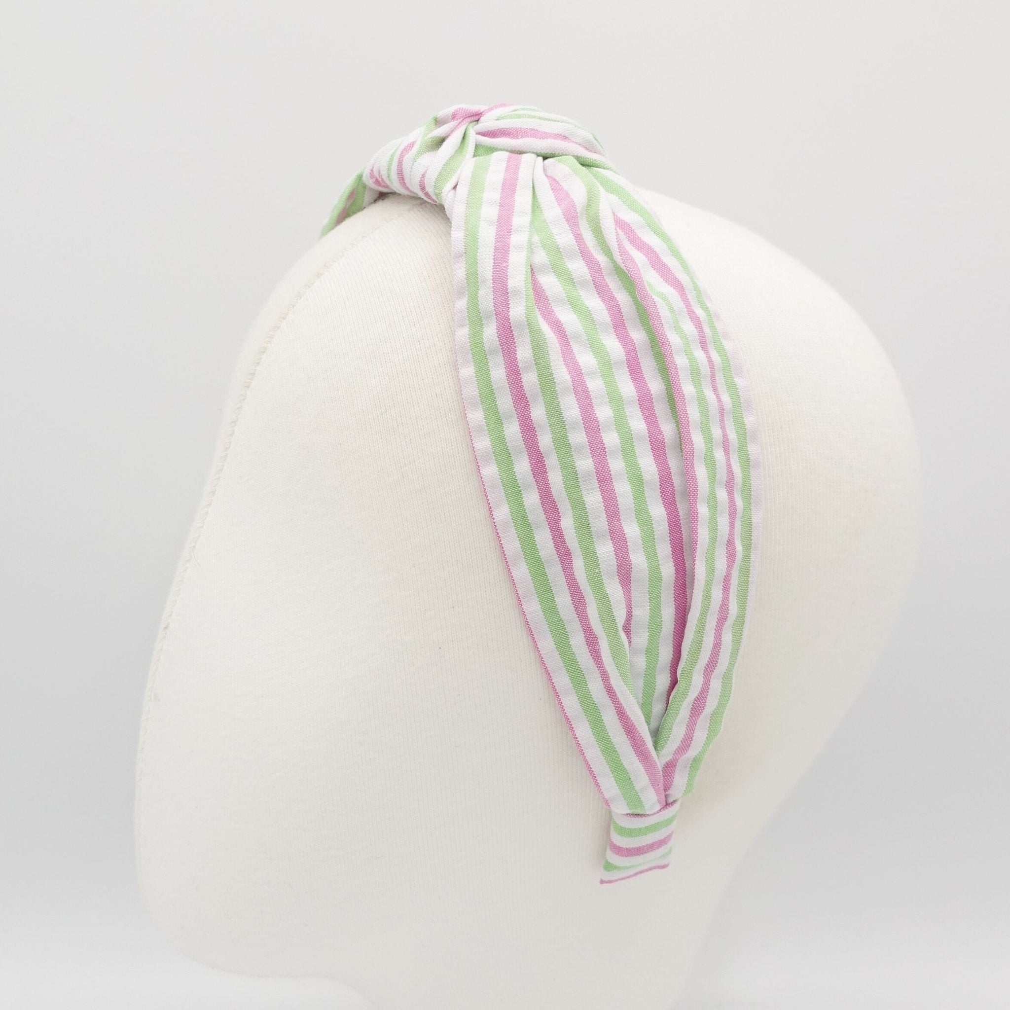 veryshine.com Headband Violet stripe top knot headband cotton crinkled hairband casual hair accessory for women