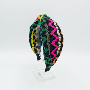 veryshine.com Headband vivid knit twist headband zigzag stripe pattern hairband Winter hair accessory for women