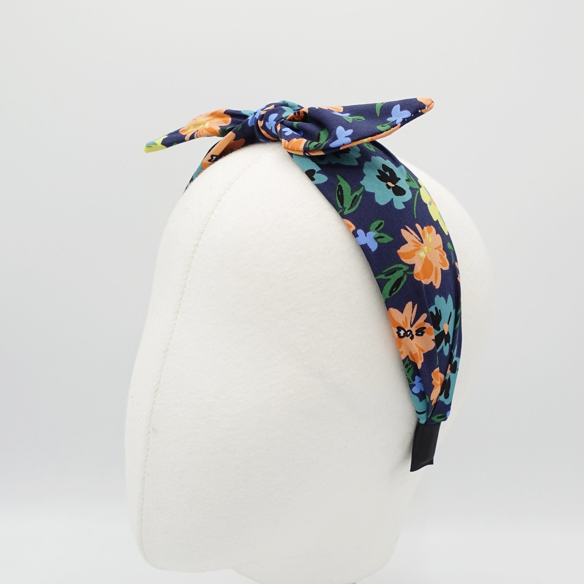 veryshine.com Headband vivid Spring headband floral print wired bow hairband casual hair accessory for women