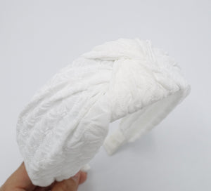 veryshine.com Headband White casual top knot headband diamond pattern hairband for women