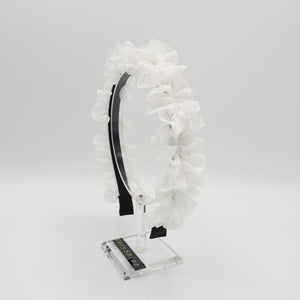 veryshine.com Headband White chiffon ruffle pleated headband feminine style hairband for women