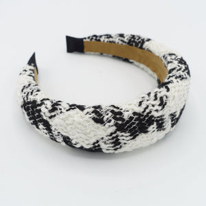 veryshine.com Headband White padded tweed headband stylish hairband trendy women hair accessory