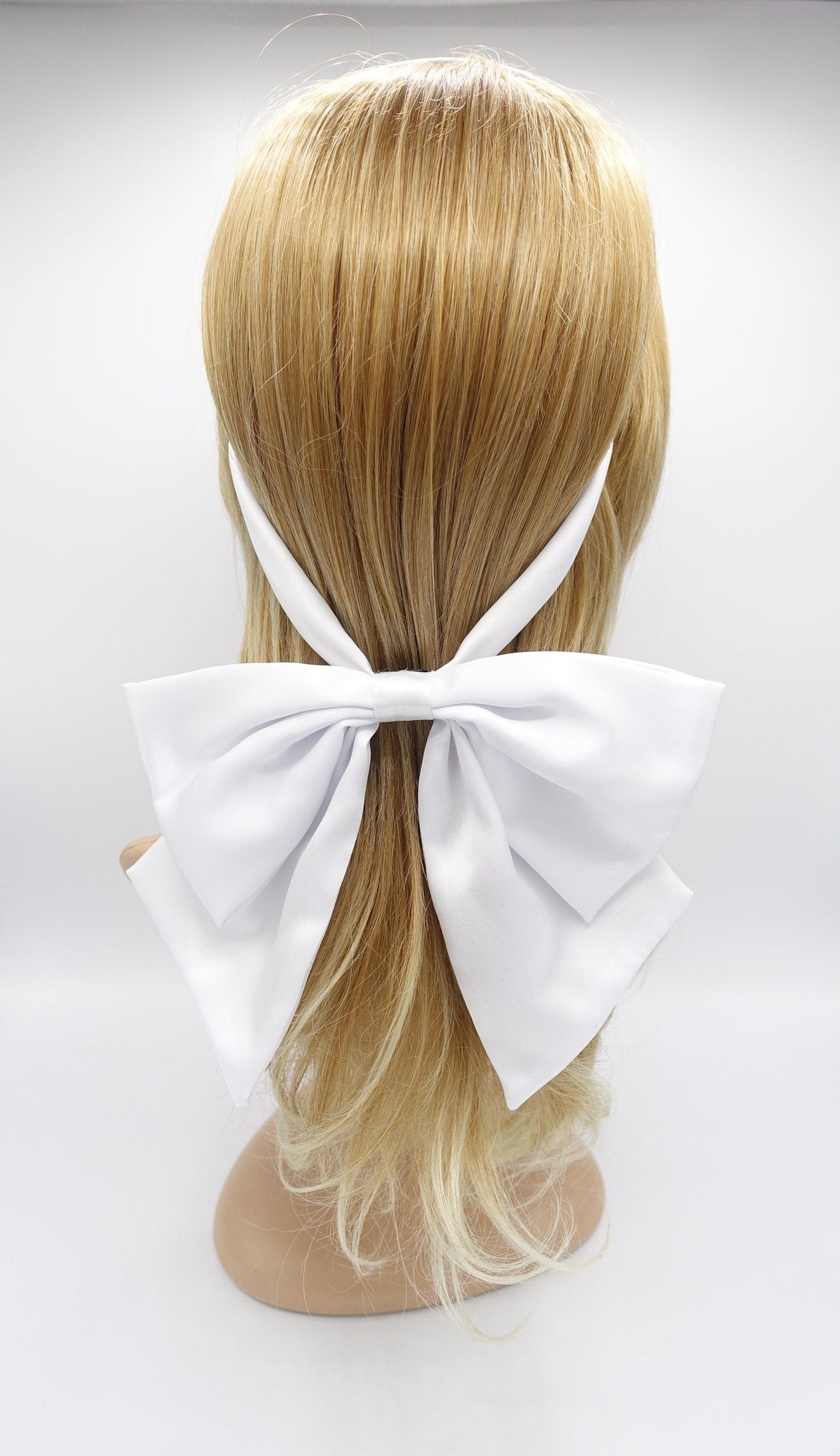 veryshine.com Headband White satin headband, satin hair bow, bow headband, bridal hair accessory for women