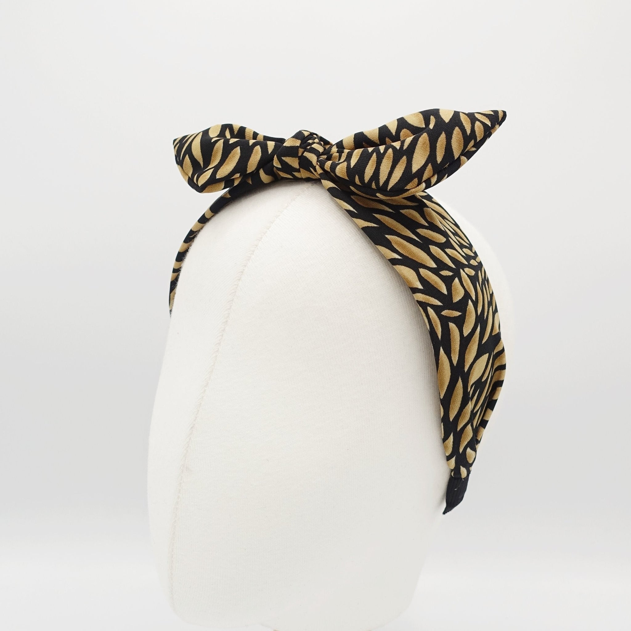 veryshine.com Headband wire knotted headband bow hairband minimal leaf print hair accessory