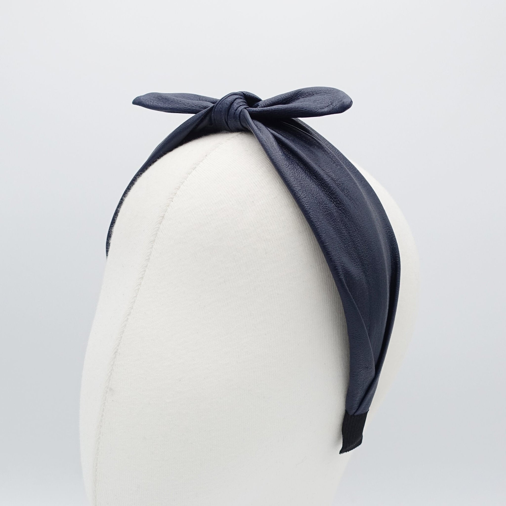 veryshine.com Headband wired bow knot headband faux leather hairband women hair accessories