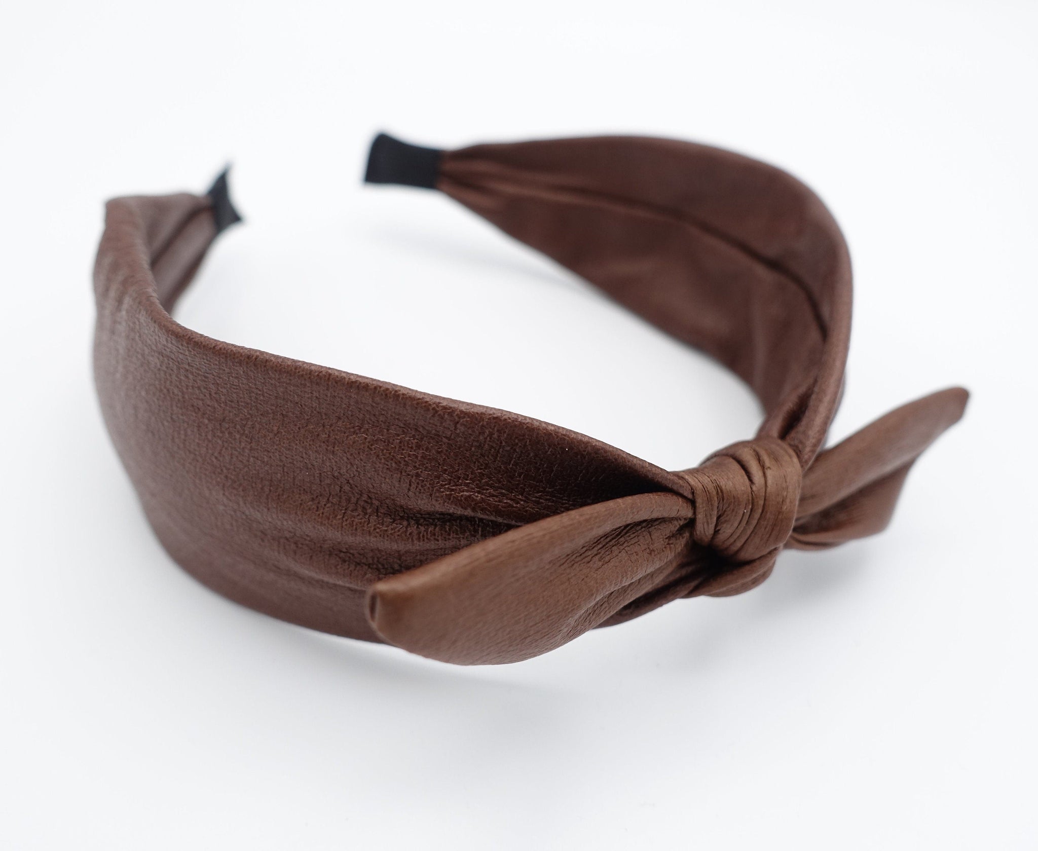 veryshine.com Headband wired bow knot headband faux leather hairband women hair accessories