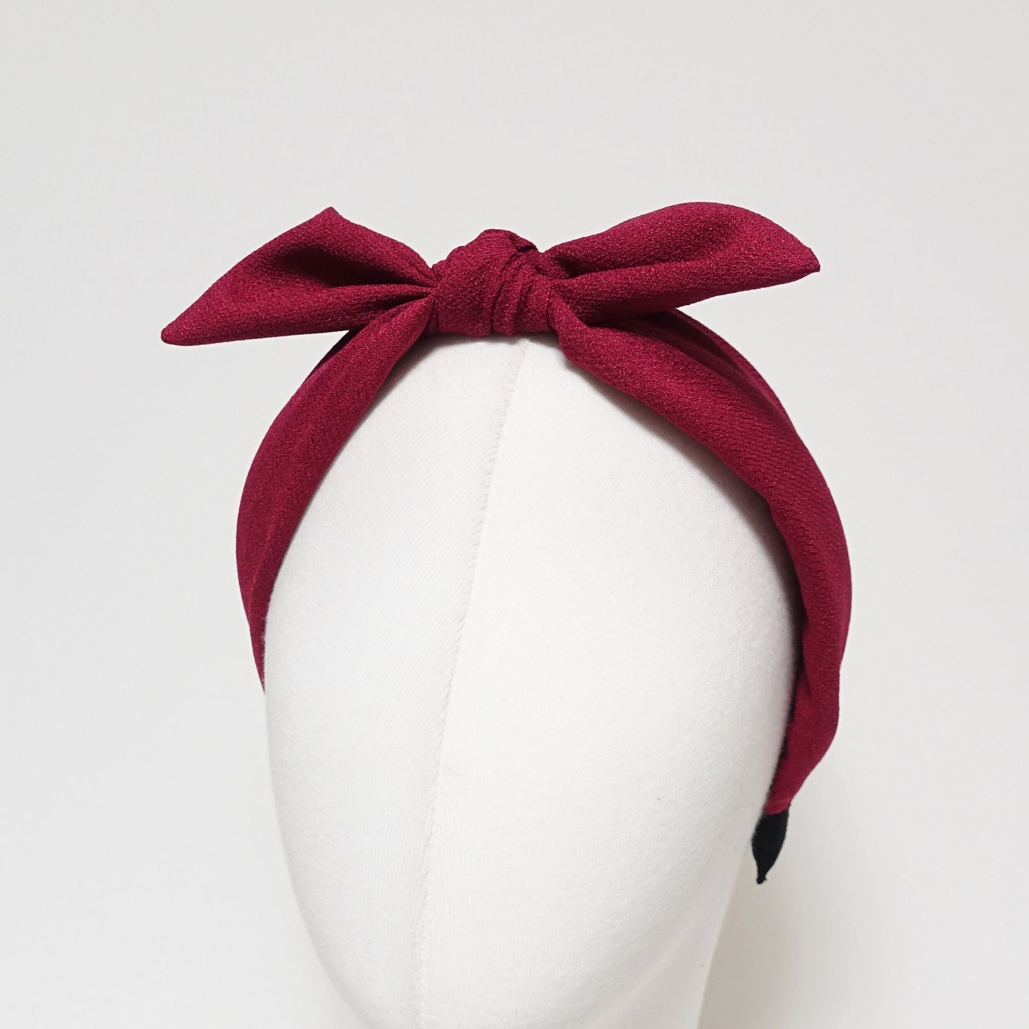 veryshine.com Headband wired hair bow solid color headband casual adjustable bow hairband woman hair accessory