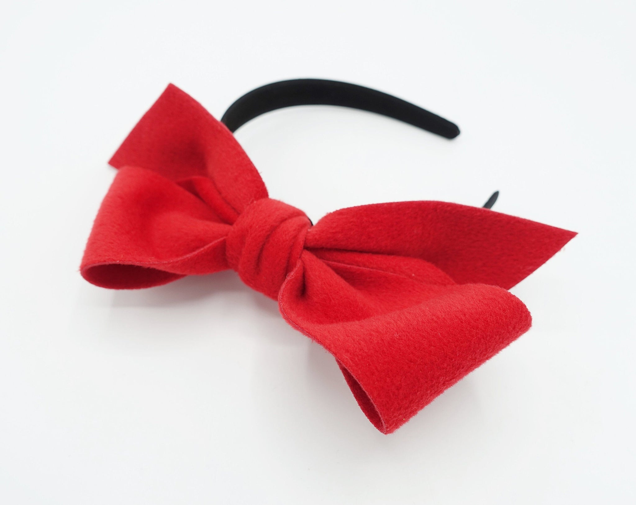 veryshine.com Headband woolen bow knot headband black hairband cute hair accessory for women