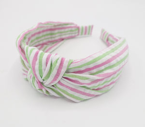 Stripe top knot headband 