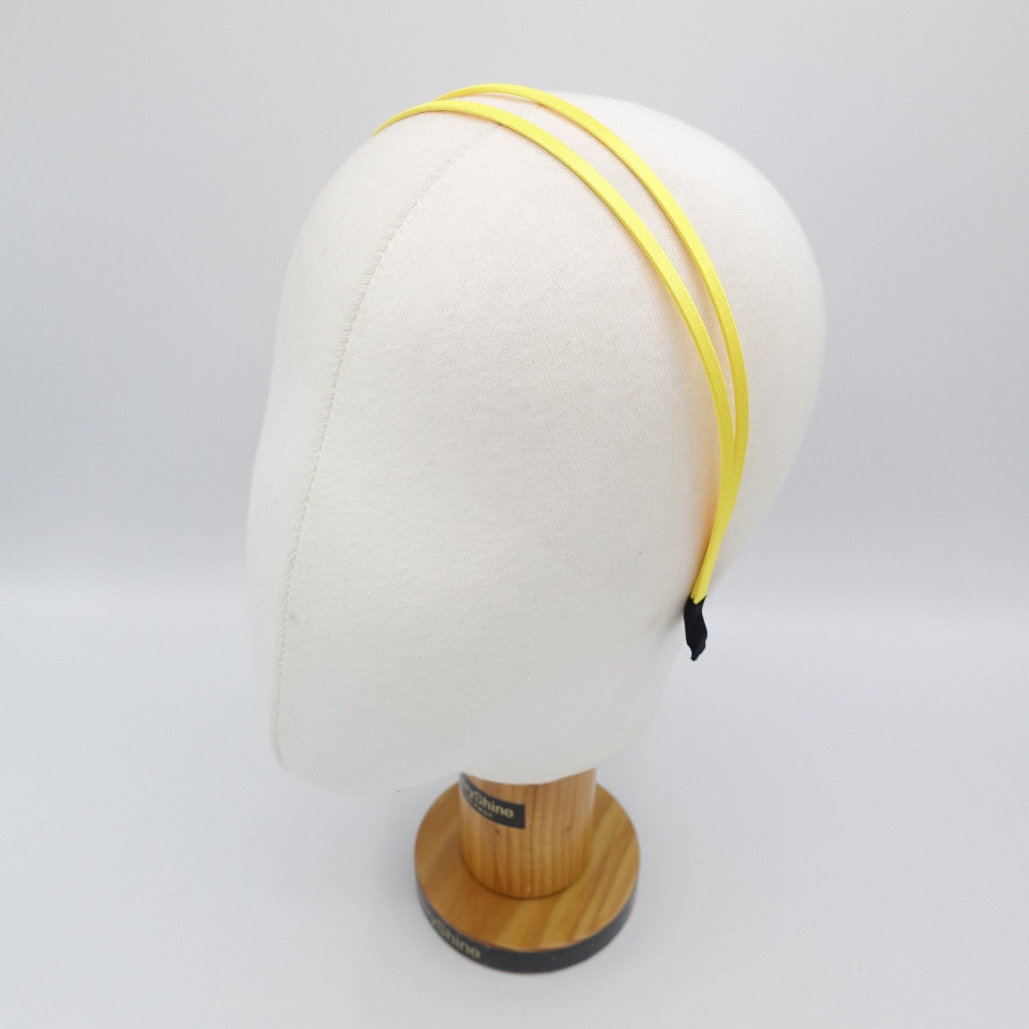 veryshine.com Headband Yellow satin double headband solid basic hair accessory for women