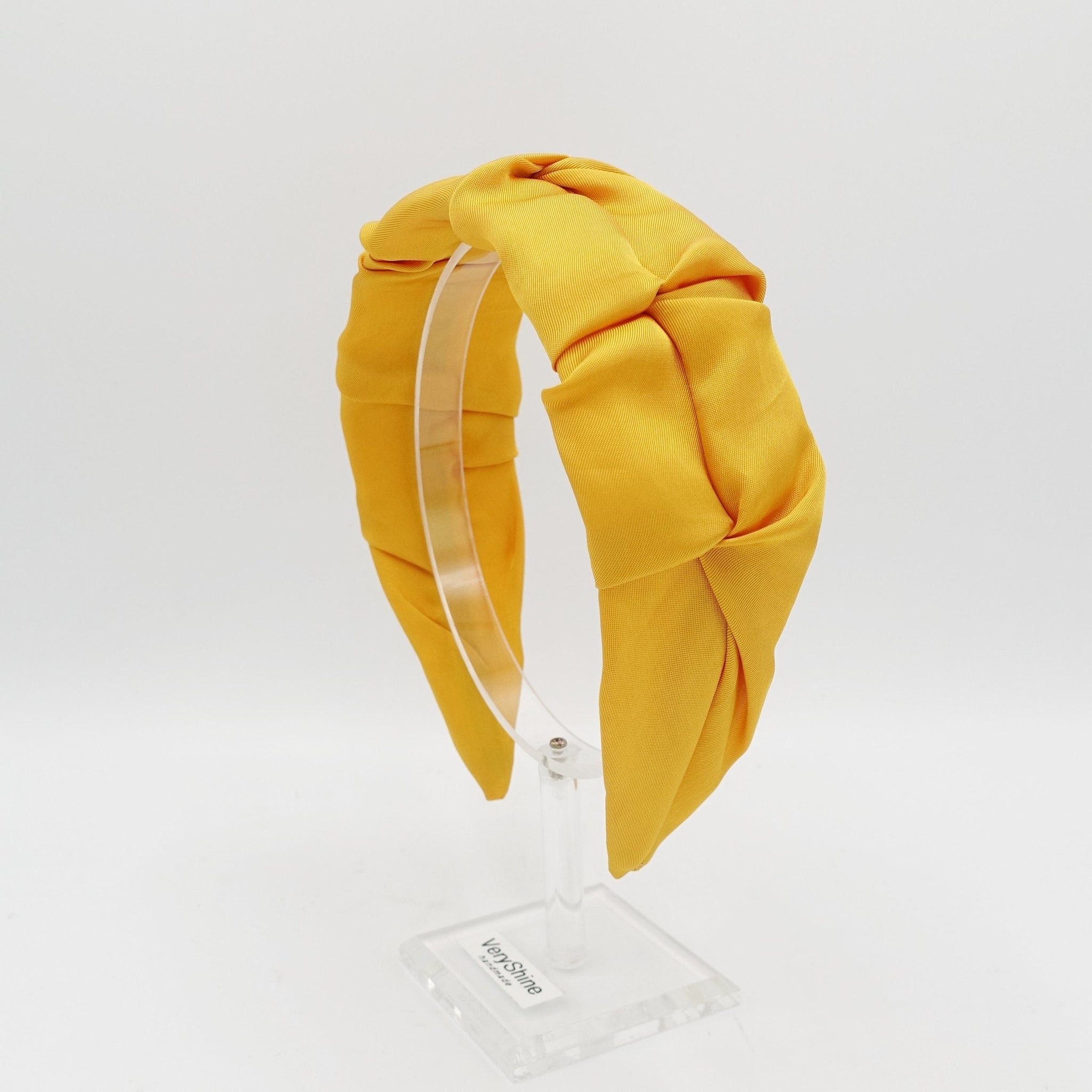 veryshine.com Headband Yellow twist pleat headband solid hairband stylish women hairband for women