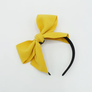 veryshine.com Headband Yellow woolen bow knot headband black hairband cute hair accessory for women