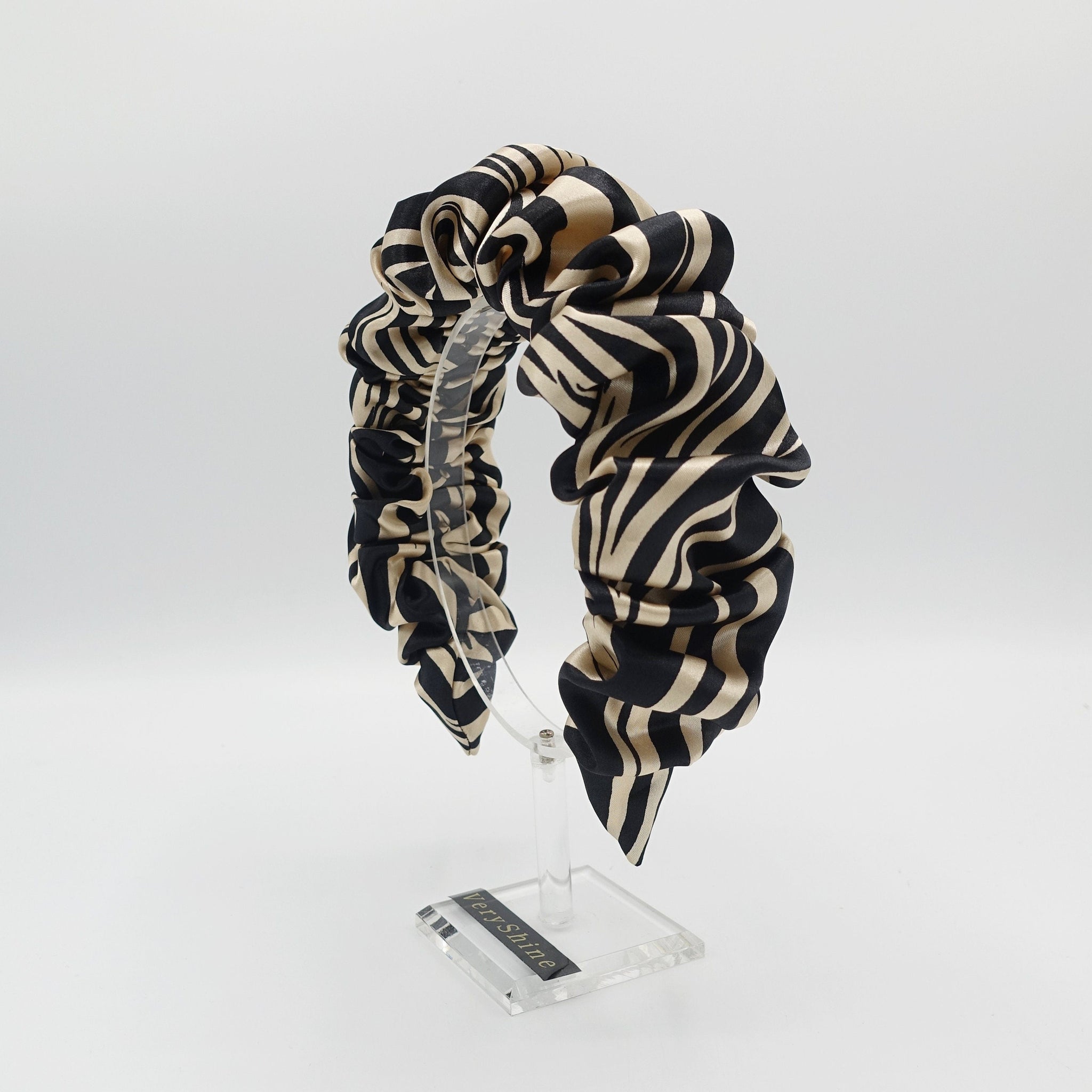 veryshine.com Headband zebra satin headband volume wave hairband stylish hair accessory