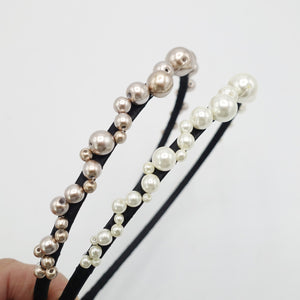 veryshine.com Headband zigzag pearl threaded thin headband elegant women hairband