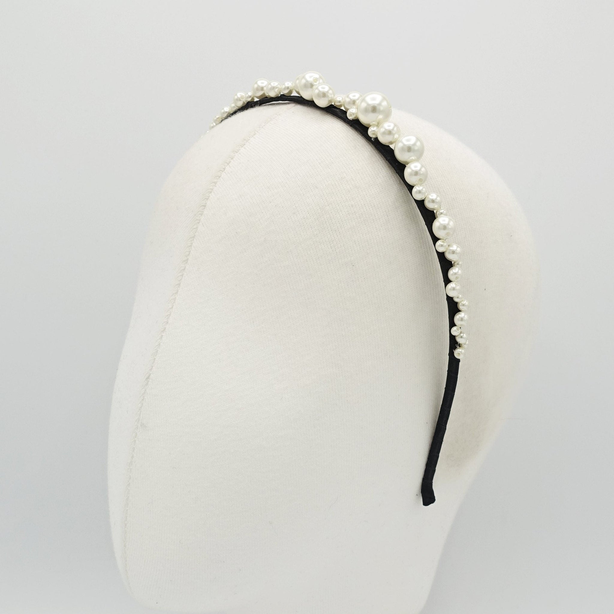 veryshine.com Headband zigzag pearl threaded thin headband elegant women hairband