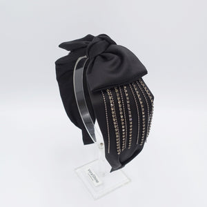 veryshine.com Headbands & Turbans velvet satin bow tie fringe headband chain rhinestone embellished hairband for women