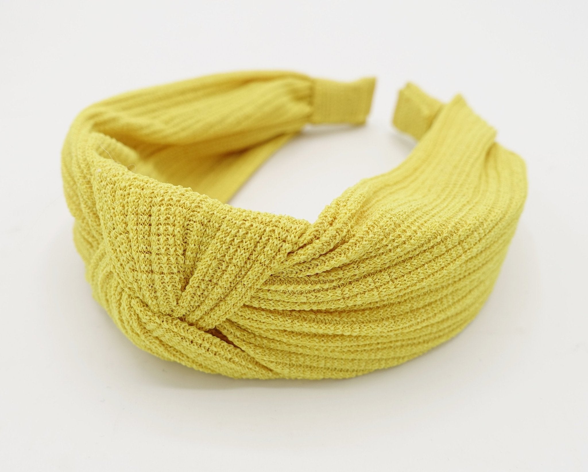 veryshine.com Headbands & Turbans Yellow corrugated thin fabric headband knot hairband woman hair accessory