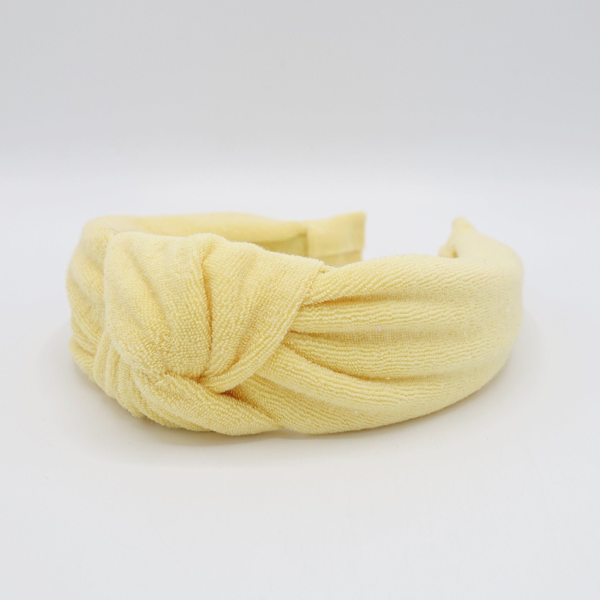 veryshine.com Headbands Yellow terry cloth top knot headband cozy fashion hairband for women
