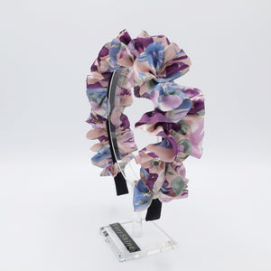 veryshine.com Lavender big floral ruffle wave headband