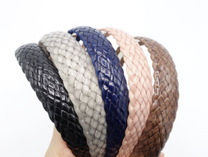 veryshine.com leather braided headband flat hairband hair accessory for women