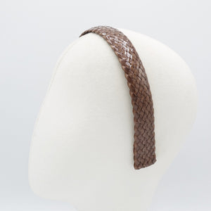 veryshine.com leather braided headband flat hairband hair accessory for women