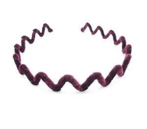 veryshine.com Maroon zigzag velvet wrap wire headband