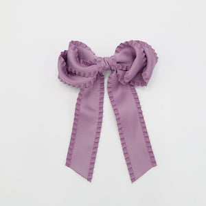 veryshine.com Mauve long tail frill hair bow edge decorated women hair french barrette hair accessory for women