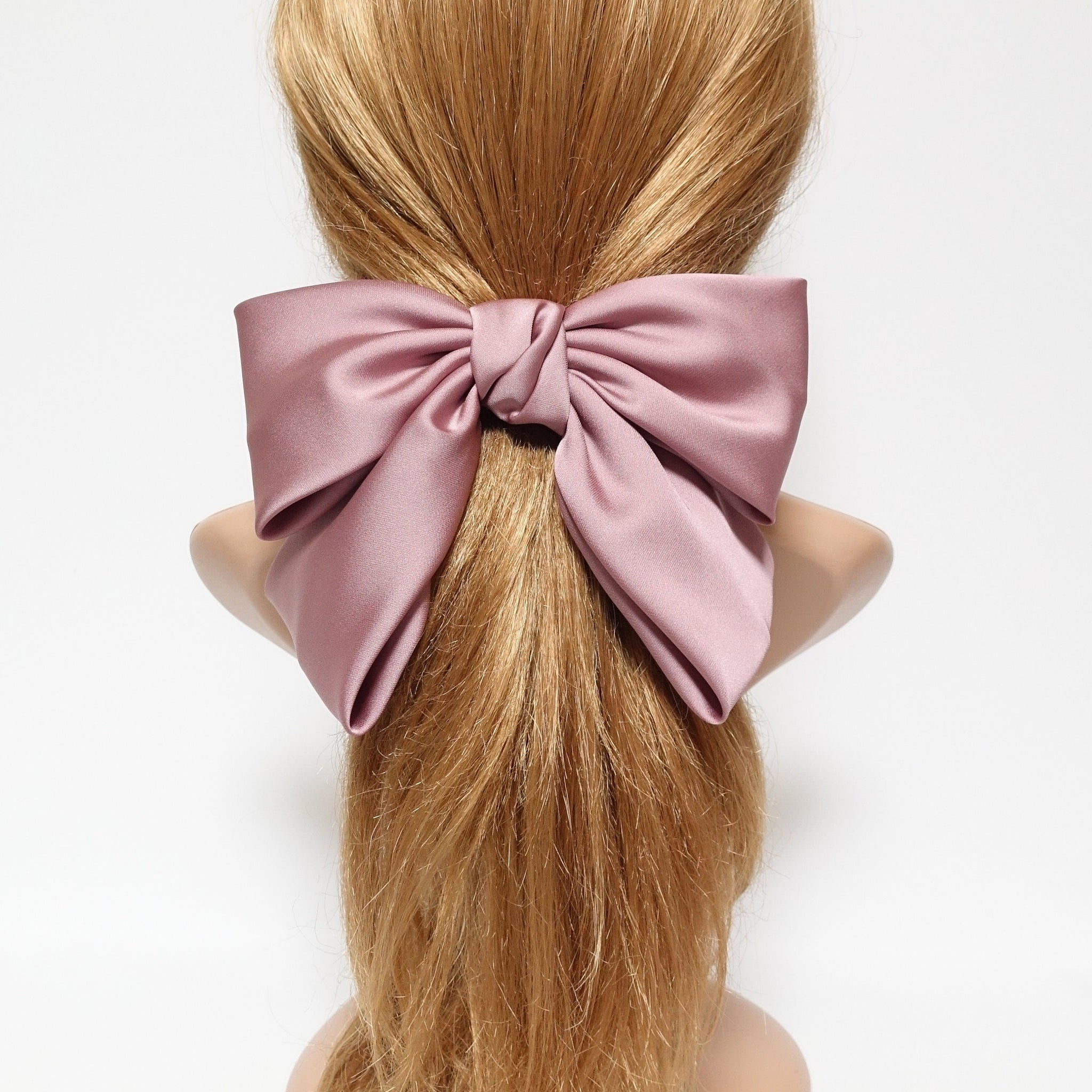 VeryShine Gross Grain Hair Bow Narrow Ribbon Hair Accessory for Women Navy