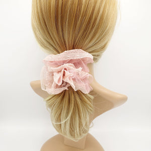 veryshine.com Mesh lace layered women scrunchie hair tie scrunchies