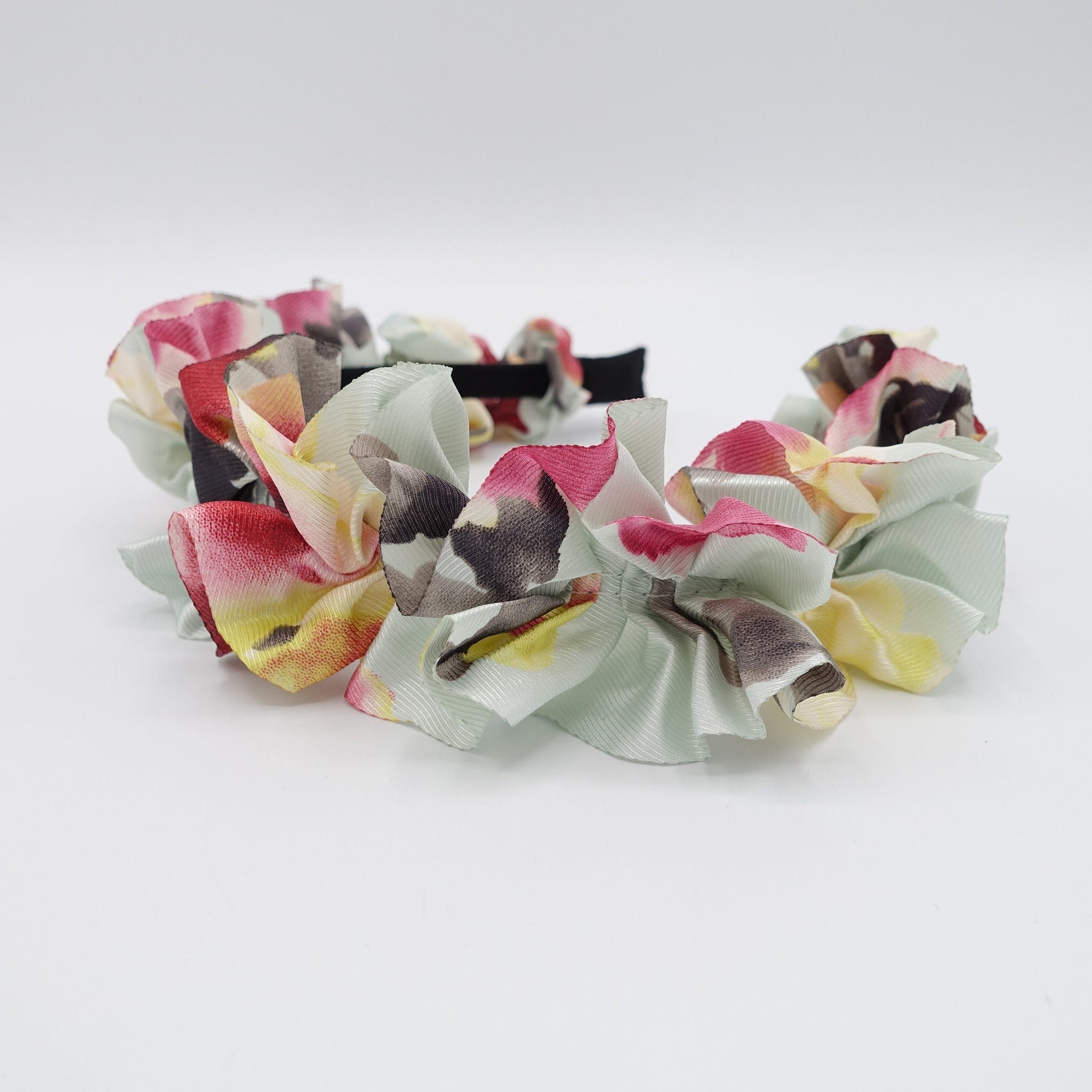 veryshine.com Mint big floral ruffle wave headband