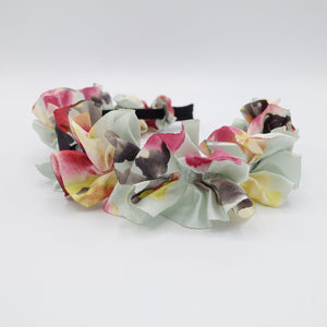 veryshine.com Mint big floral ruffle wave headband
